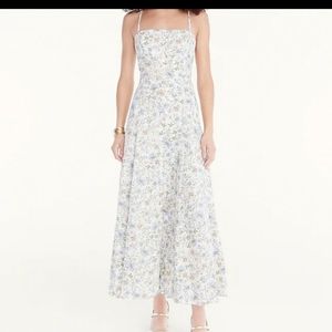 J. Crew Floral Midi Dress - Blue and White